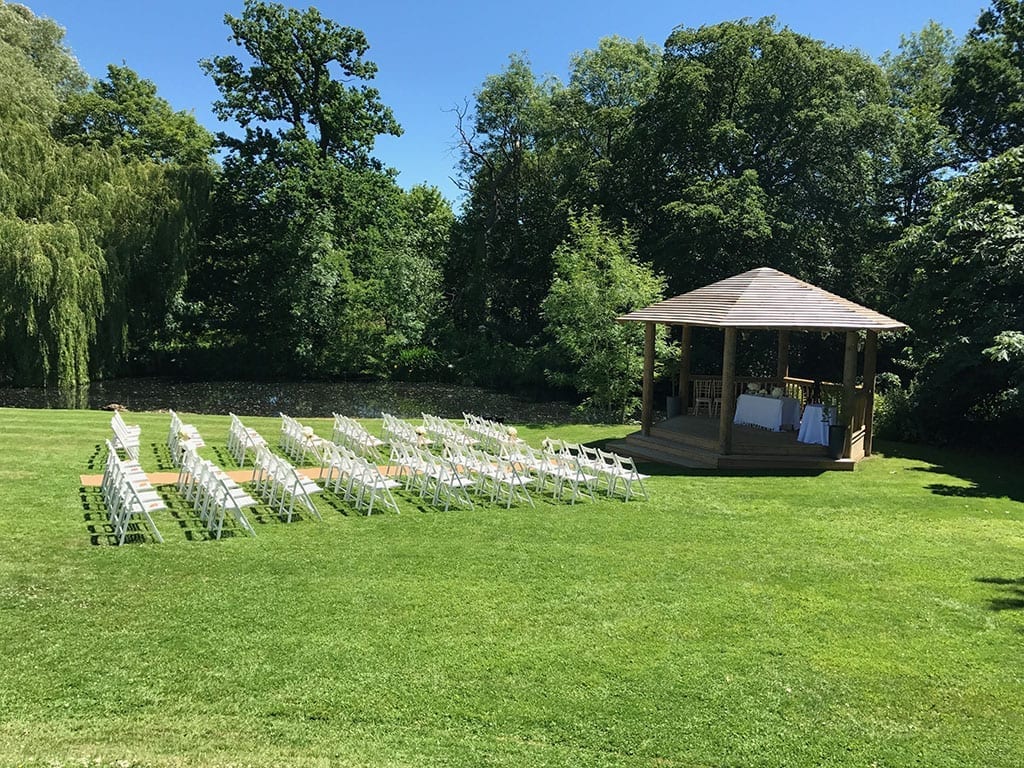 Outdoor wedding gazebo next to the lake Outdoor wedding gazebo next to the lake