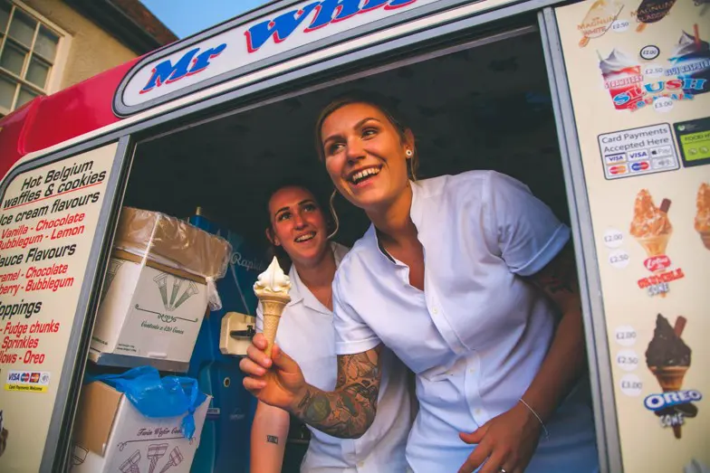 Lucy and Vicky Dream Day Wedding Stories at That Amazing Place Ice Cream Van
