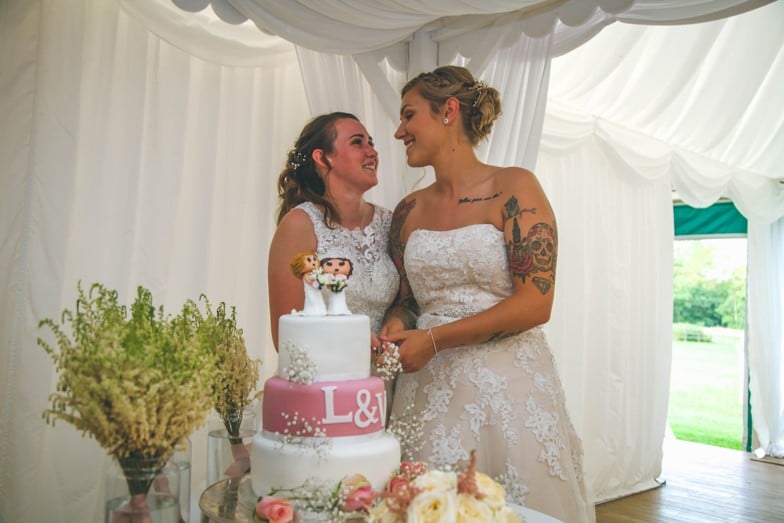Lucy and Vicky Dream Day Wedding Stories at That Amazing Place Wedding Cake