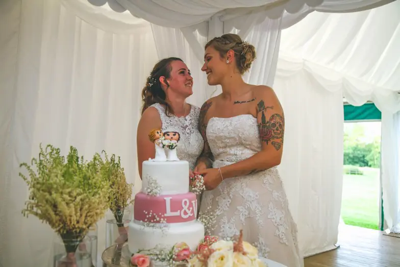 Lucy and Vicky Dream Day Wedding Stories at That Amazing Place Wedding Cake