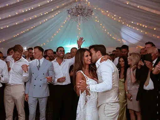 First dance in marquee at That Amazing Place Wedding Venue Old Harlow Essex