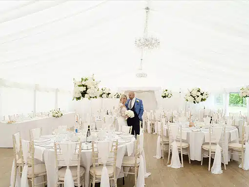 Bride and Groom marquee wedding breakfsat at That Amazing Place Exclusive Essex Wedding Venue