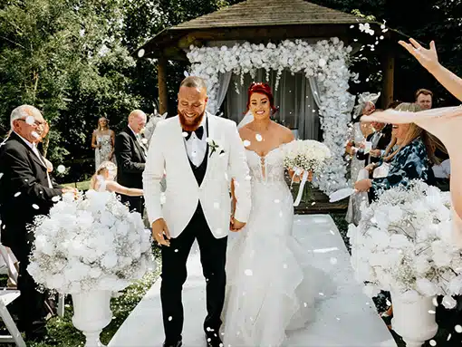 Bride and Groom outdoor ceremomy aisle at That Amazing Place Exclusive Essex Wedding Venue
