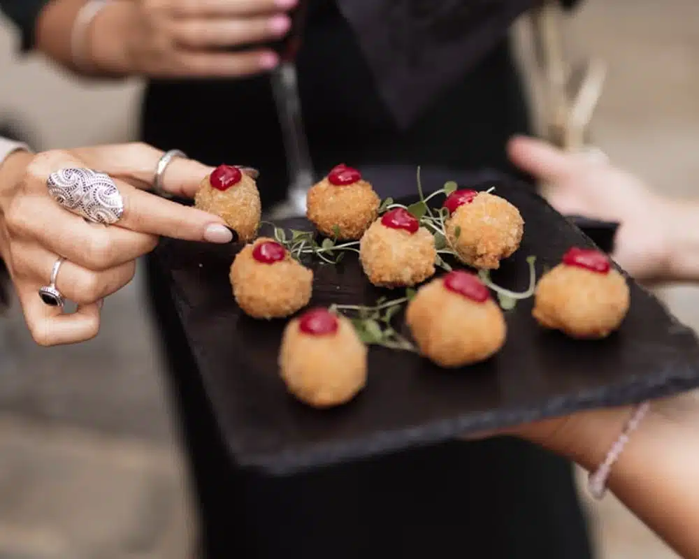 Catering and beverages Canapes at That Amazing Place wedding venue Essex