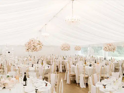 Marquee set up by Sophie's Boutique Bows at That Amazing Place Essex Wedding Venue