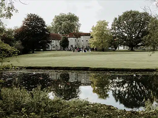 View from lake at That Amazing Place Essex Wedding Venue with Accommodation