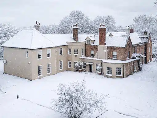 That Amazing Place in Old Harlow Essex Wedding Event Venue covered in snow winter events